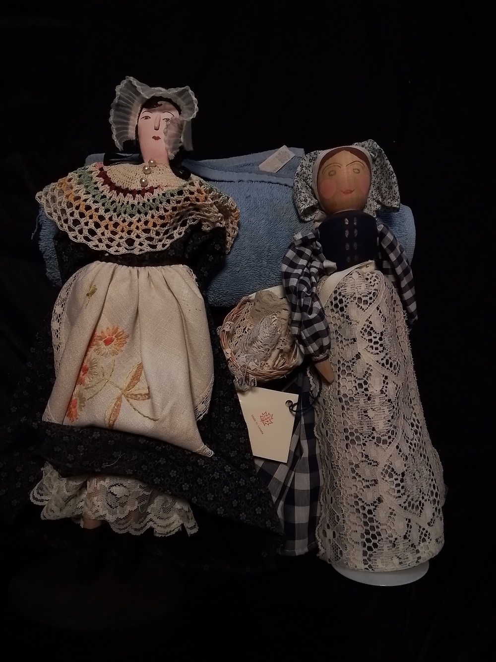 Handmade Folk Cloth Dolls with Crochet & Lace